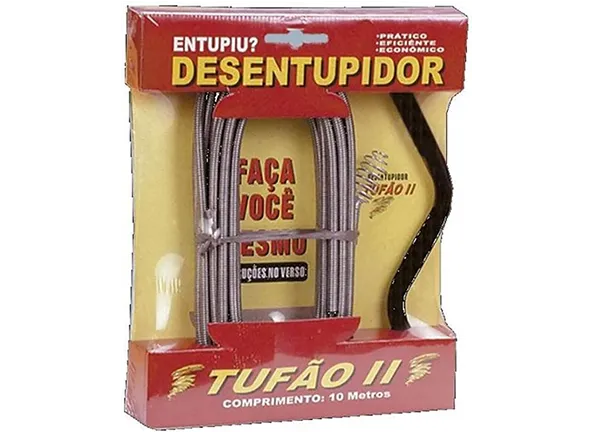 Desentupidor de Canos Tufão Profissional com Mola Rotativa 10m Pias, Vaso Sanitário e Calhas na Água Rasa